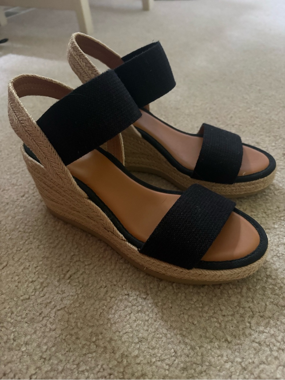 MIA Black Espadrille Wedge Sandals